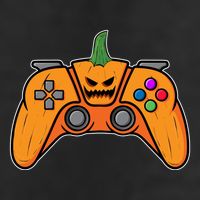 Halloween Video Game Controller With Pumpkin Face Gaming Funny Gift Large Microfiber Waffle Golf Towel