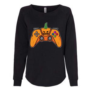 Halloween Video Game Controller With Pumpkin Face Gaming Funny Gift Womens California Wash Sweatshirt