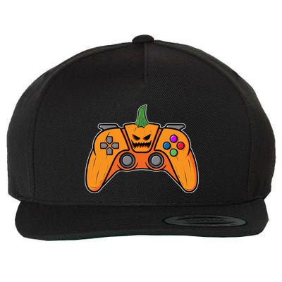 Halloween Video Game Controller With Pumpkin Face Gaming Funny Gift Wool Snapback Cap