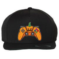Halloween Video Game Controller With Pumpkin Face Gaming Funny Gift Wool Snapback Cap