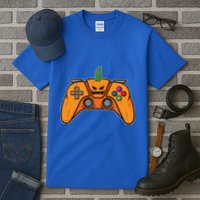 Halloween Video Game Controller With Pumpkin Face Gaming Funny Gift Tall T-Shirt