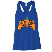 Halloween Video Game Controller With Pumpkin Face Gaming Funny Gift Women's Racerback Tank