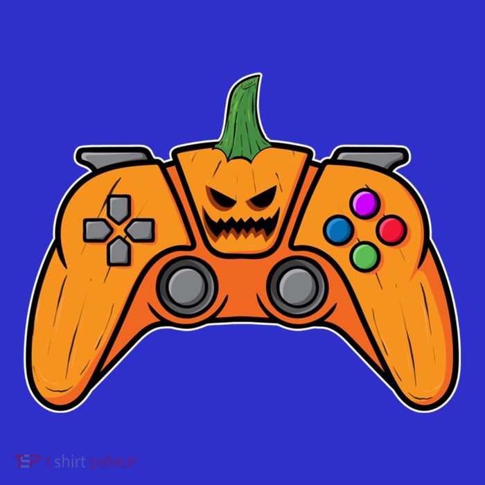 Halloween Video Game Controller With Pumpkin Face Gaming Funny Gift Pom Pom 12in Knit Beanie