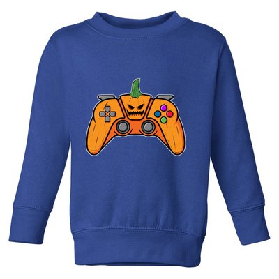 Halloween Video Game Controller With Pumpkin Face Gaming Funny Gift Toddler Sweatshirt
