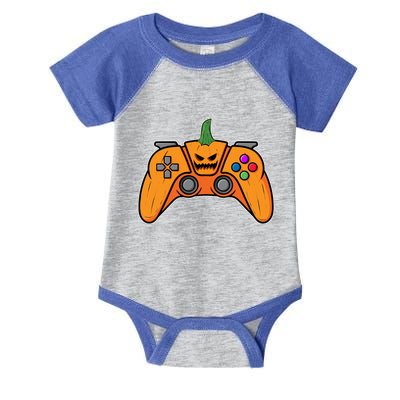 Halloween Video Game Controller With Pumpkin Face Gaming Funny Gift Infant Baby Jersey Bodysuit