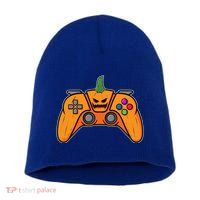 Halloween Video Game Controller With Pumpkin Face Gaming Funny Gift Short Acrylic Beanie