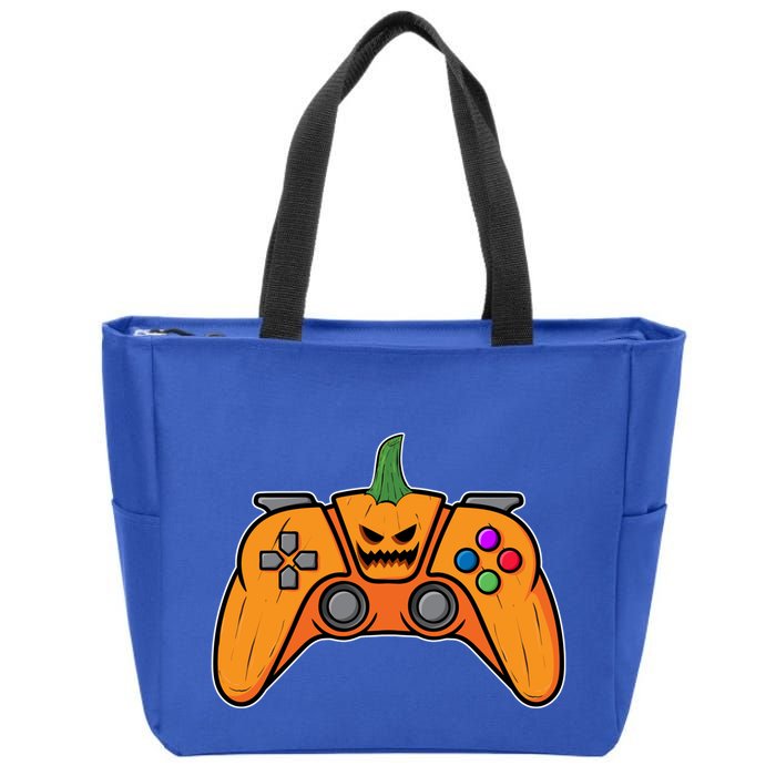 Halloween Video Game Controller With Pumpkin Face Gaming Funny Gift Zip Tote Bag