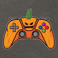Halloween Video Game Controller With Pumpkin Face Gaming Funny Gift Cotton Canvas Backpack