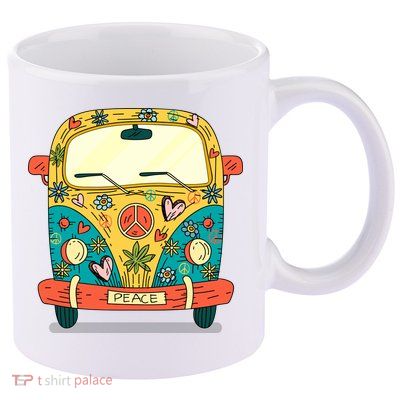 Hippie Van 11oz C Handle Ceramic Mug