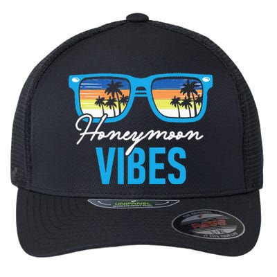 Honeymoon Vibes Honeymooning Vacation Wedding Bride Groom Flexfit Unipanel Trucker Cap