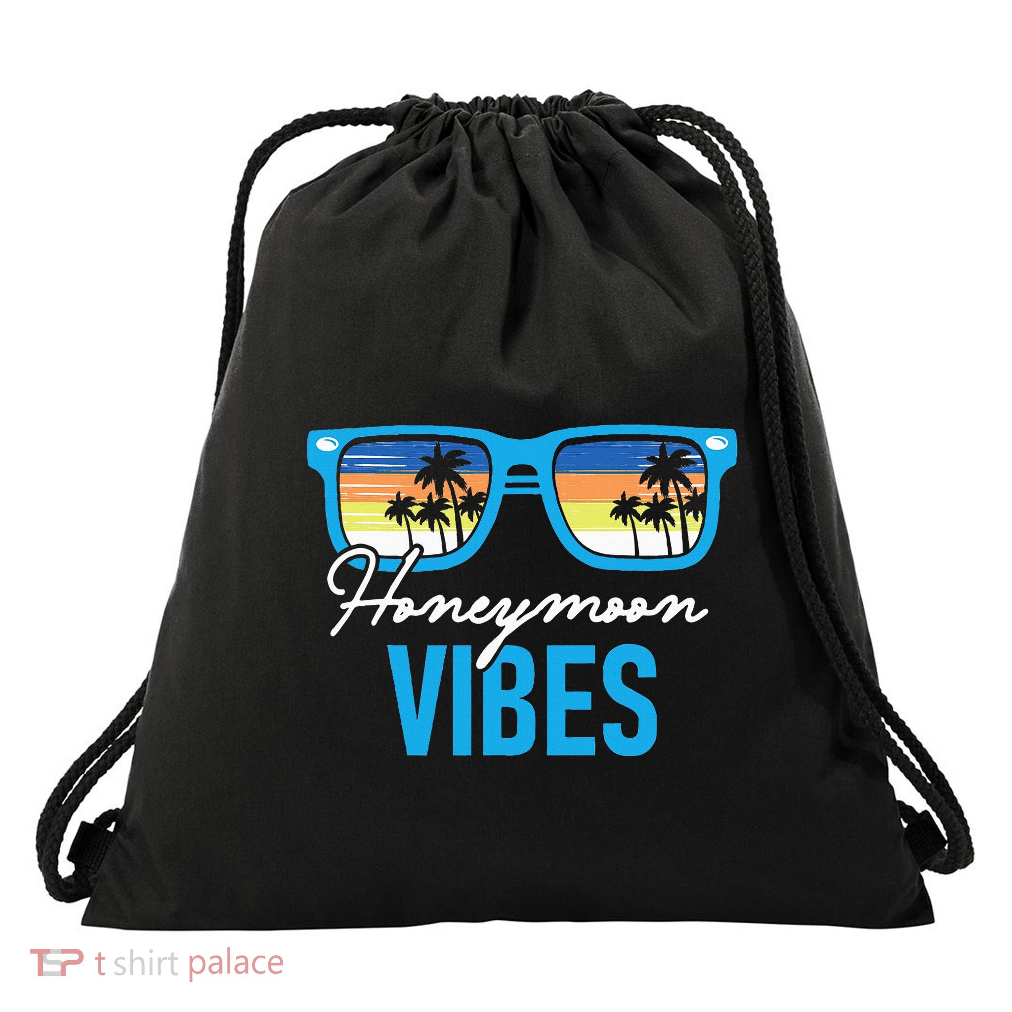 Honeymoon Vibes Honeymooning Vacation Wedding Bride Groom Drawstring Bag