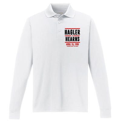 Hagler Vs Hearns 80s Boxing Performance Long Sleeve Polo