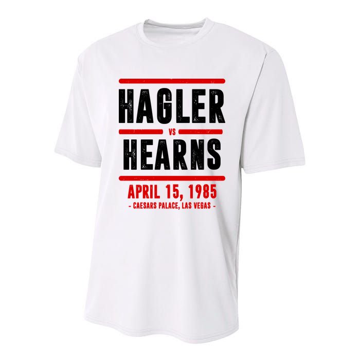 Hagler Vs Hearns 80s Boxing Youth Performance Sprint T-Shirt