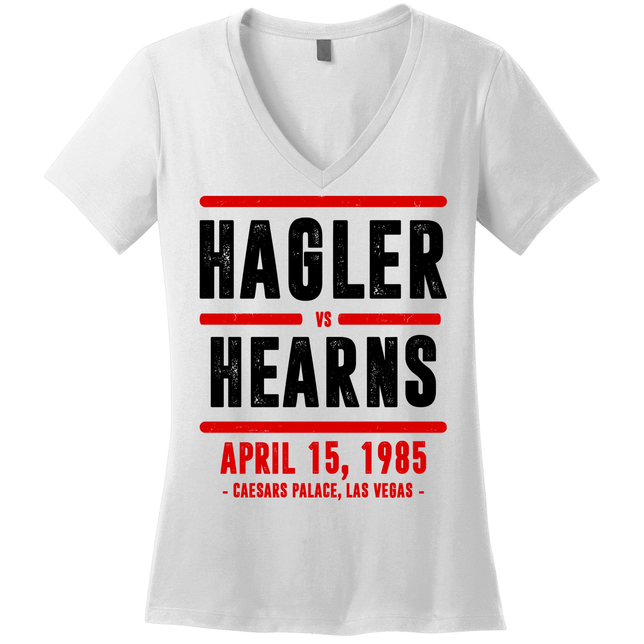 Hagler Vs Hearns 80s Boxing Women's V-Neck T-Shirt
