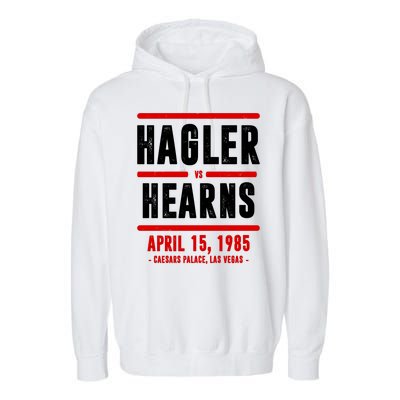 Hagler Vs Hearns Boxing Garment-Dyed Fleece Hoodie