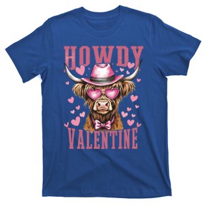 Howdy Valentine Highland Cow Funny Valentine’S Day Cow Lover Gift T-Shirt