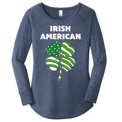 Happy Vintage Irish American Flag Shamrock Gift Women's Perfect Tri Tunic Long Sleeve Shirt