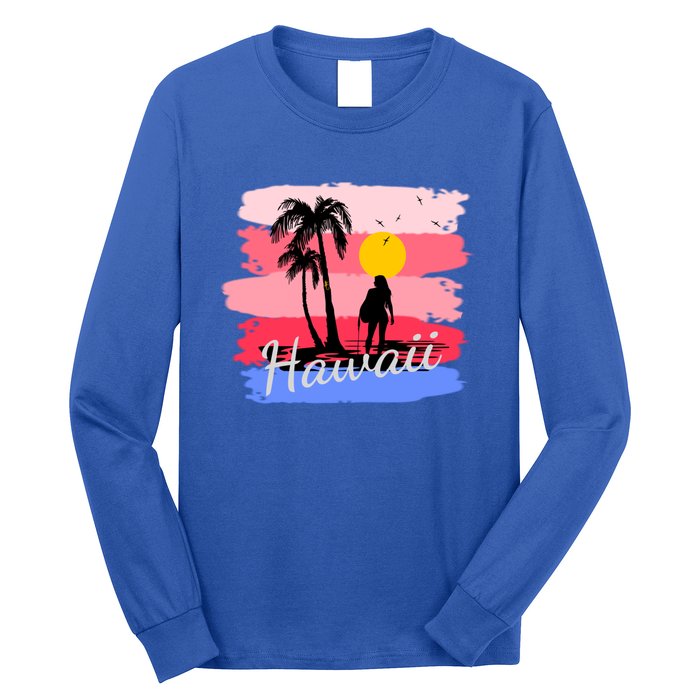 Hawaiian Vacation In Pastel Colors For Matching Family Group Gift Long Sleeve Shirt