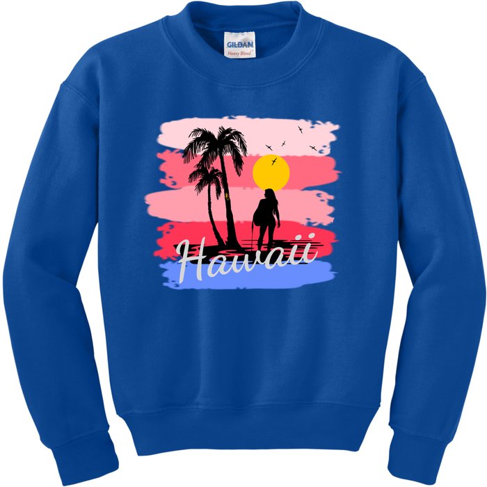 Hawaiian Vacation In Pastel Colors For Matching Family Group Gift Kids Sweatshirt