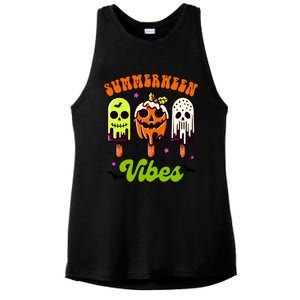 Halloween Vibes Ice Cream Spooky Mama Summerween Vibes Gift Ladies PosiCharge Tri-Blend Wicking Tank