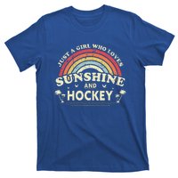 Hockey Vintage Just A Girl Who Loves Sunshine And Hockey T-Shirt