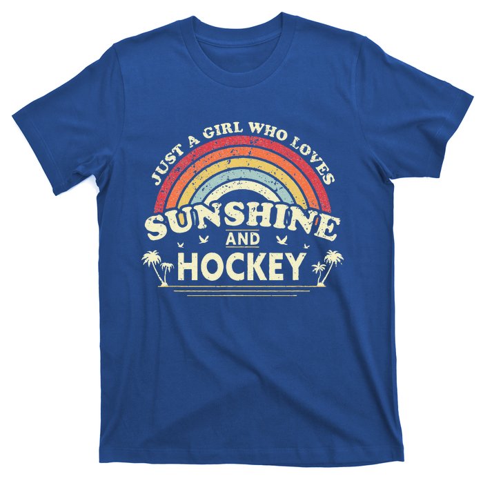 Hockey Vintage Just A Girl Who Loves Sunshine And Hockey T-Shirt