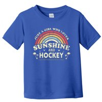 Hockey Vintage Just A Girl Who Loves Sunshine And Hockey Toddler T-Shirt