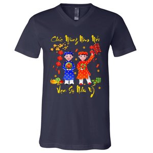 Happy Vietnamese Lunar New Year Chuc Mung Nam Moi Matching V-Neck T-Shirt