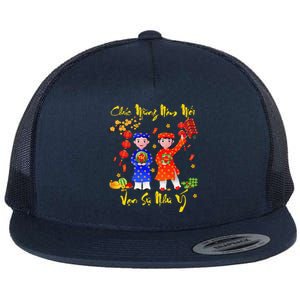 Happy Vietnamese Lunar New Year Chuc Mung Nam Moi Matching Flat Bill Trucker Hat