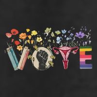 Heart Vote Like Ruth Sent You Flowers Feminist Lgbt Pride Gift 7 Panel Mesh Trucker Snapback Hat