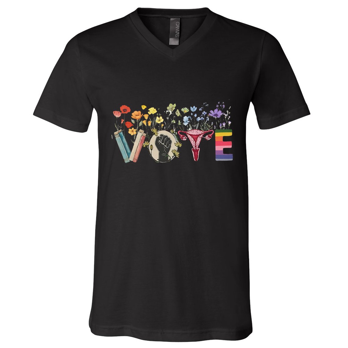 Heart Vote Like Ruth Sent You Flowers Feminist Lgbt Pride Gift V-Neck T-Shirt