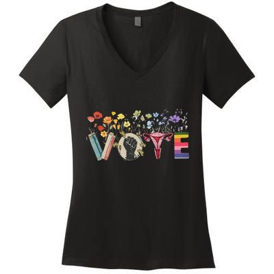 Heart Vote Like Ruth Sent You Flowers Feminist Lgbt Pride Gift Women's V-Neck T-Shirt