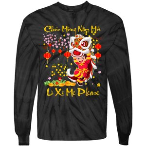 Happy Vietnamese Lunar New Year Of The Snake Li Xi Me Please Tie-Dye Long Sleeve Shirt