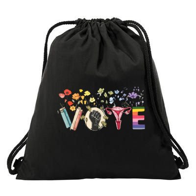 Heart Vote Like Ruth Sent You Flowers Feminist Lgbt Pride Drawstring Bag