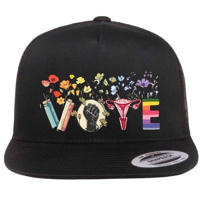 Heart Vote Like Ruth Sent You Flowers Feminist Lgbt Pride Flat Bill Trucker Hat