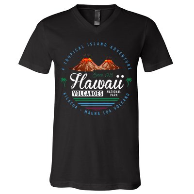 Hawaii Volcanoes National Park Kilauea Mauna V-Neck T-Shirt