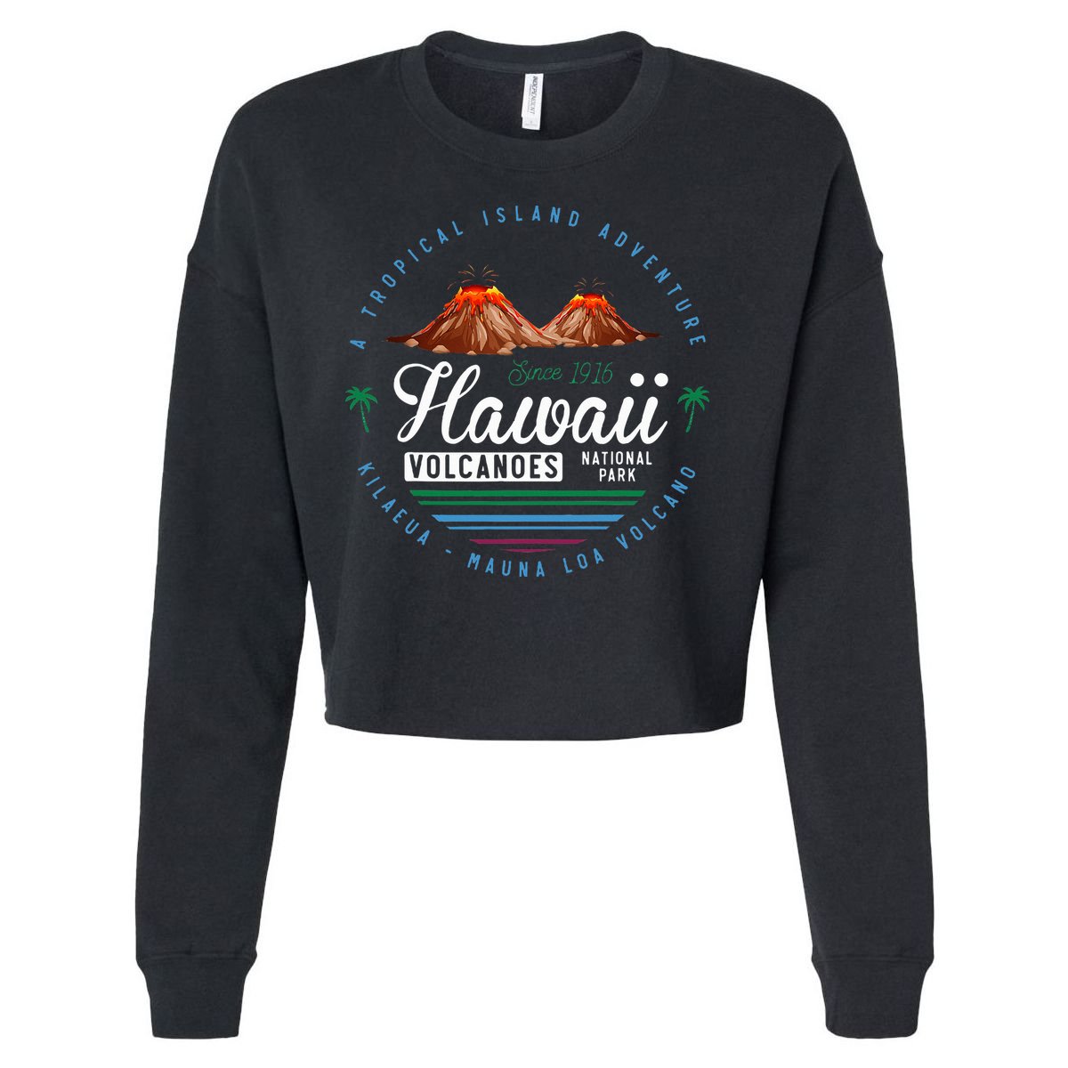 Hawaii Volcanoes National Park Kilauea Mauna Cropped Pullover Crew