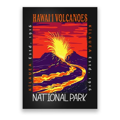 Hawaii Volcanoes National Park Kilauea Volcano Vintage Poster