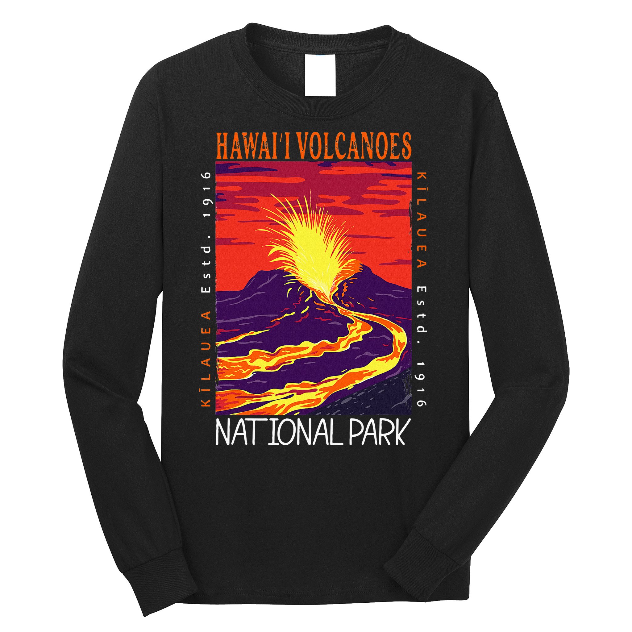 Hawaii Volcanoes National Park Kilauea Volcano Vintage Long Sleeve Shirt