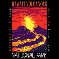 Hawaii Volcanoes National Park Kilauea Volcano Vintage 7-Panel Snapback Hat