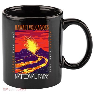 Hawaii Volcanoes National Park Kilauea Volcano Vintage 11oz C Handle Ceramic Mug