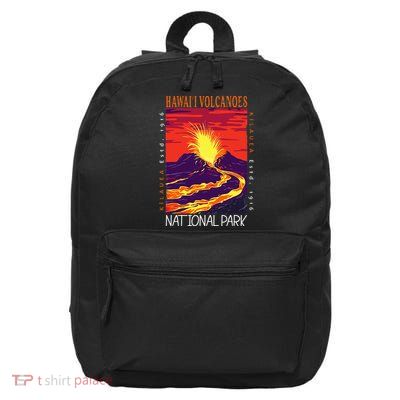 Hawaii Volcanoes National Park Kilauea Volcano Vintage 16 in Basic Backpack