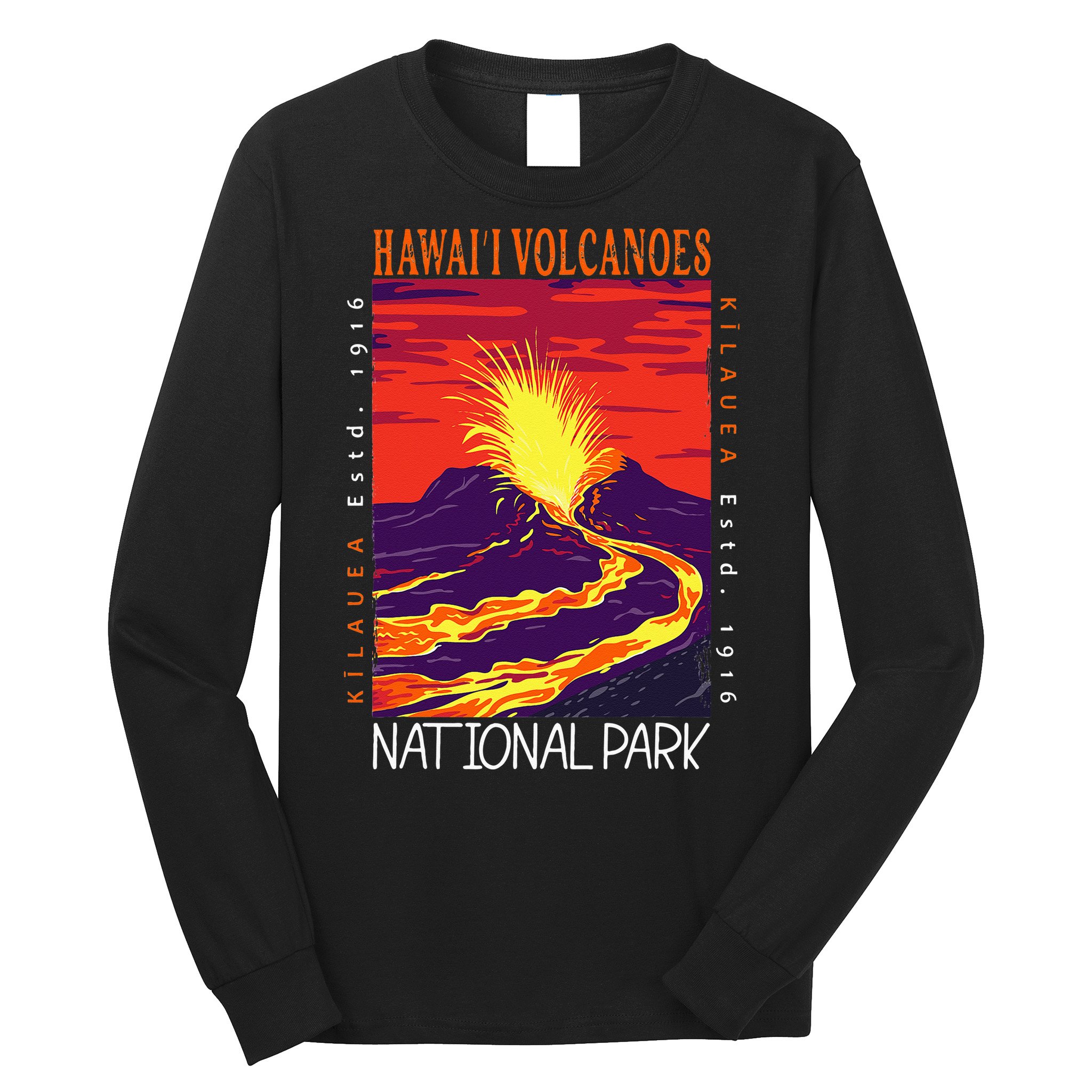 Hawaii Volcanoes National Park Kilauea Volcano Vintage Long Sleeve Shirt