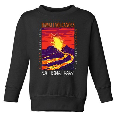 Hawaii Volcanoes National Park Kilauea Volcano Vintage Toddler Sweatshirt