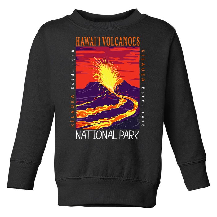 Hawaii Volcanoes National Park Kilauea Volcano Vintage Toddler Sweatshirt