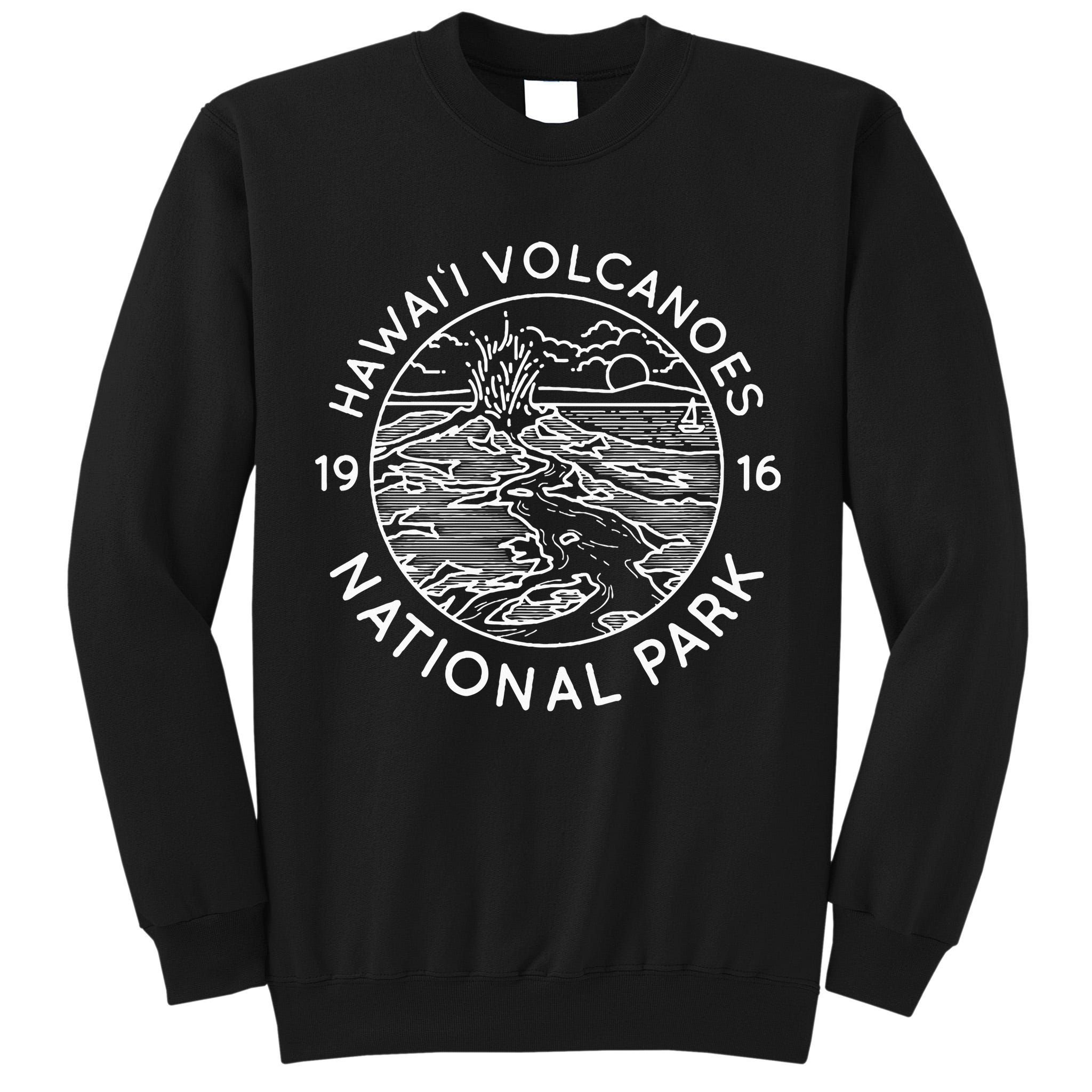 Hawaii Volcanoes National Park Cool White Line Art Outdoor Tall Sweatshirt