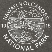 Hawaii Volcanoes National Park Cool White Line Art Outdoor Cotton Canvas Backpack