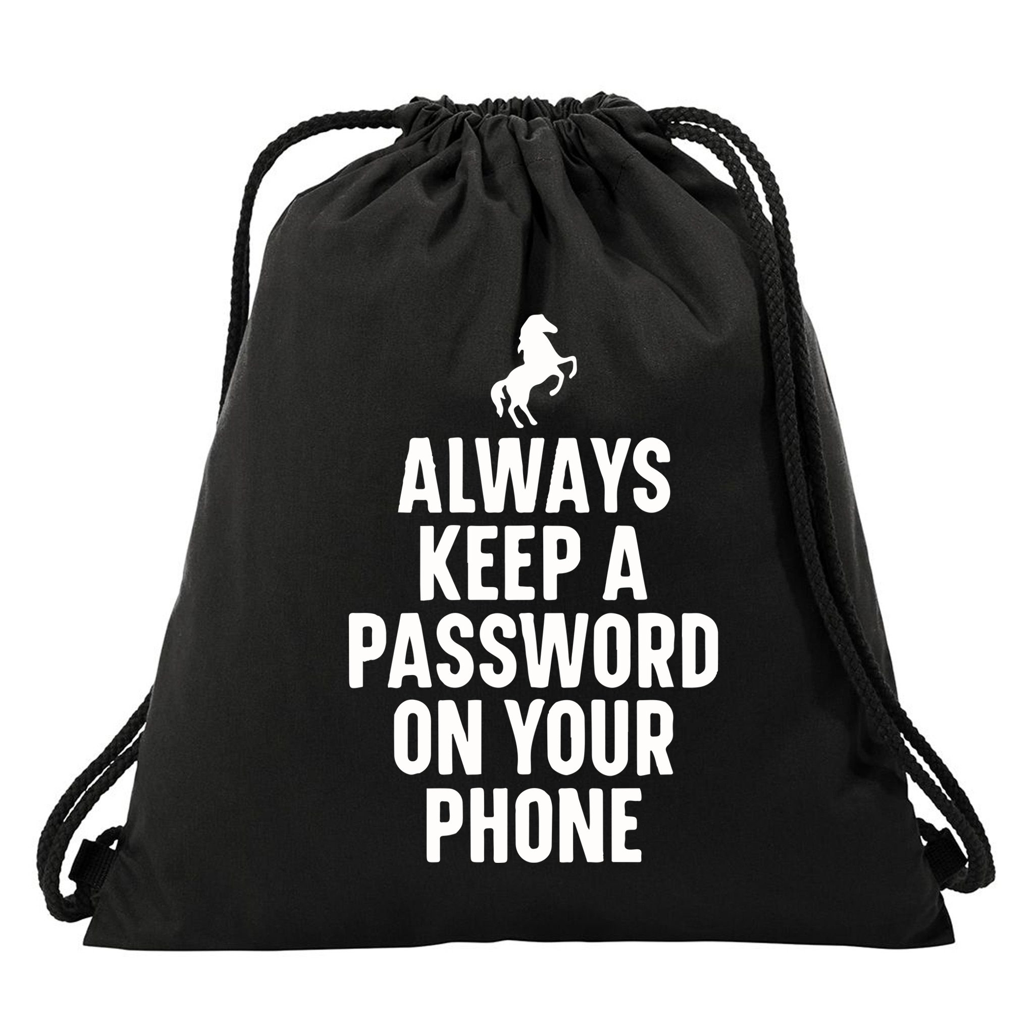 Horse Video Orange Guy Mounting Twitter Drawstring Bag