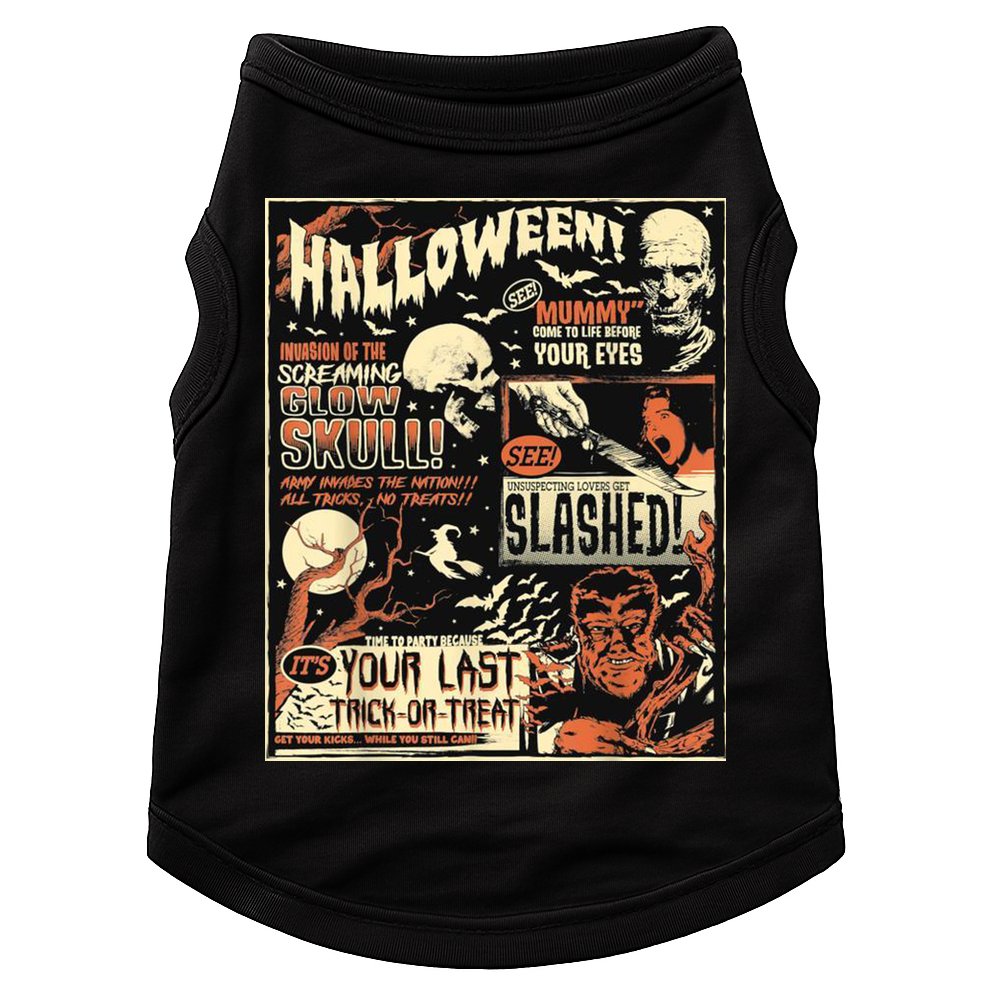 Halloween Vintage Poster Horror Movies Comic Doggie Tank