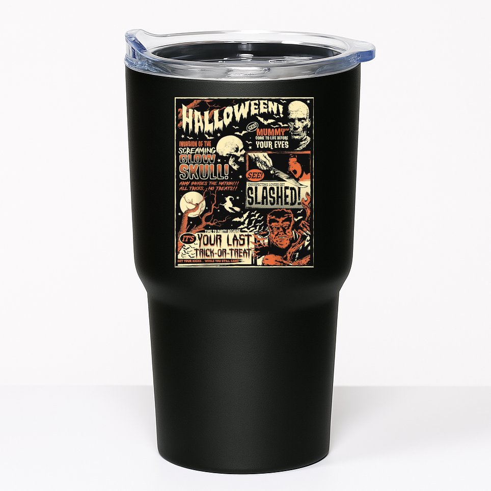 Halloween Vintage Poster Horror Movies Comic Tumbler